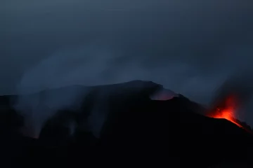 Fototapete Vulkan eruption of the volcano stromboli