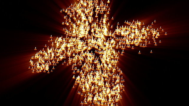 Candles Forming Religious Cross