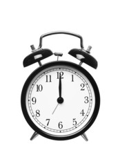 Alarm clock shows Twelwe o`clock