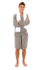 Man in bathrobe