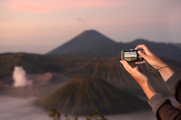 People hand taking picture