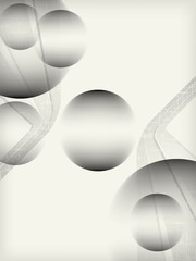 Grey lined background with spheres