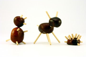 Animal Figures chestnut on white background