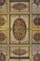 Italy Ferrara Este palace roof decorations