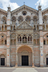 Fototapeta na wymiar Italy Ferrara St George cathedral main door