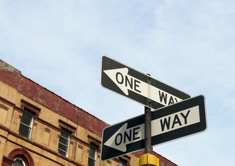 Downtown One Way Signs