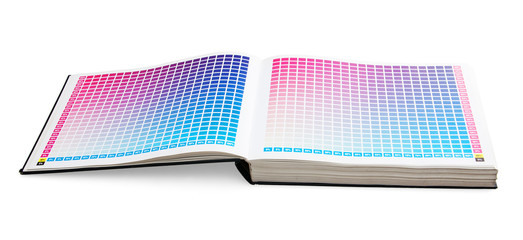 CMYK printing color guide book isolated on white