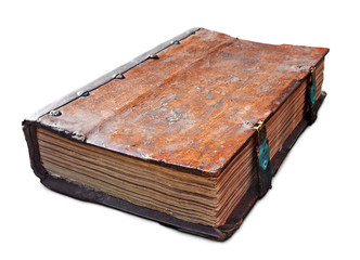 Old book with clasp isolated. Clipping path included.