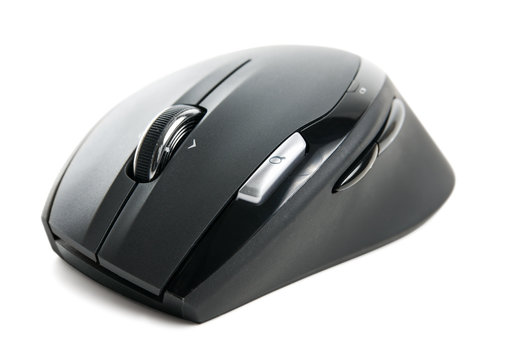 Computer wireless mouse isolated over white