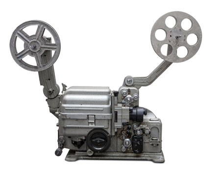 Vintage film projector. Clipping path included.
