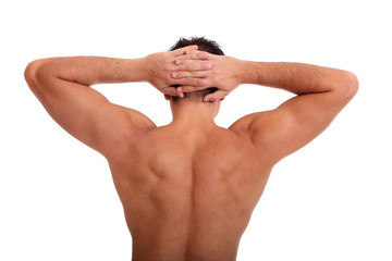 Back of sexy muscular man