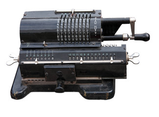 Vintage mechanical adding machine. Clipping path included.