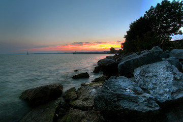 sunset over port dover