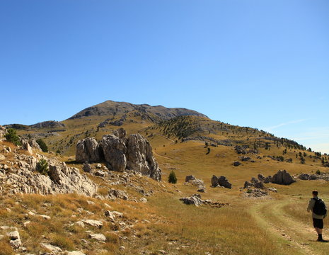 Hiker On The Way To Dinara (Croatia)