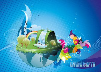 planeta azul en vector © ighost