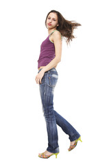 Girl goes and was sharply turned