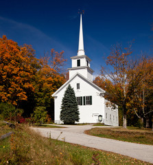 Vermont Church in Fall