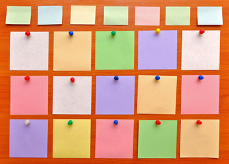 bulletin board with colorful paper notes © vadim yerofeyev