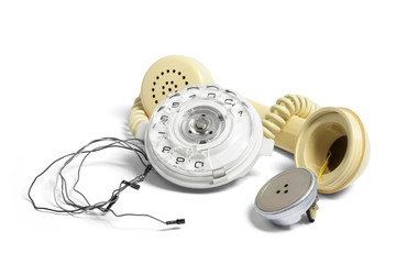 Naklejka premium Broken Phone Receiver and Dial