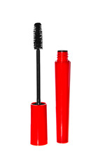 black mascara for eyes isolated white background