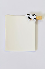 Wooden Paper Clip with white notepad