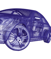 Naklejka premium car model on white background