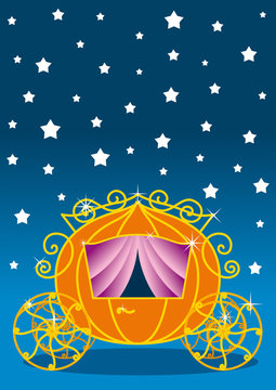 Cinderella, carrozza e cielo stellato