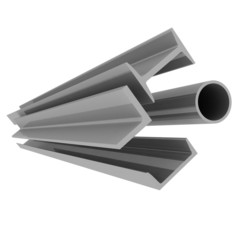 High technology background - steel profiles