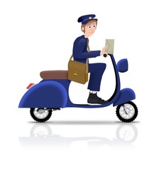 Postman on scooter