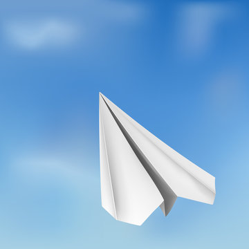 editable vector origami plane