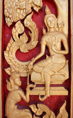 Buddhist art always seen on door of buddhist temple
