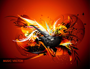 guitar abstract vector