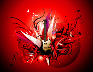 guitar abstract vector