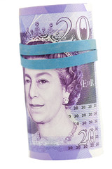 Bankroll of twenty pound notes