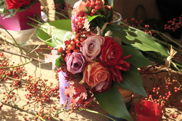 bouquet rose antiche