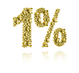 3D Illustration of  one percent