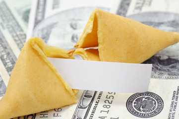 Fortune cookie with money