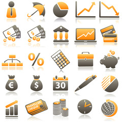 economic Orange Icons