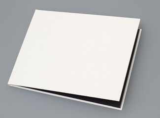 Open magazine's page on gray background