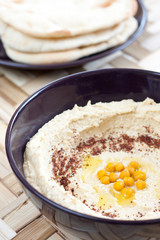 Hummus served with pita bread