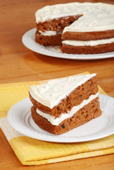 top view slice of carrot cake