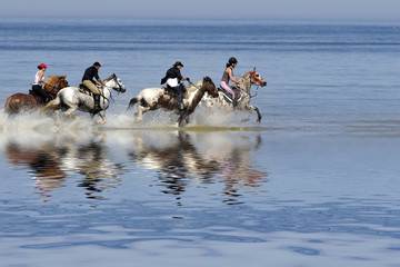 cavaliers sur la plage