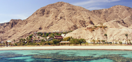 coastline view of eilat shore in israel