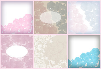 Soft floral vector background set