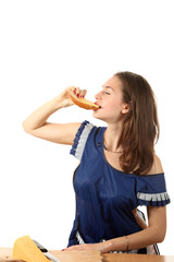 Girl eat a sandwich