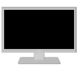 gray tv with a black screen