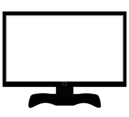 black tv with a white screen
