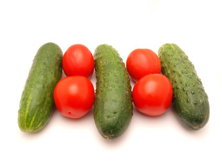 Cucumbers and tomsto