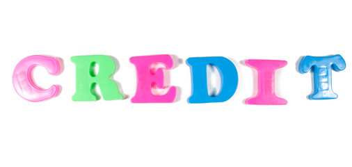 credit written in fridge magnets