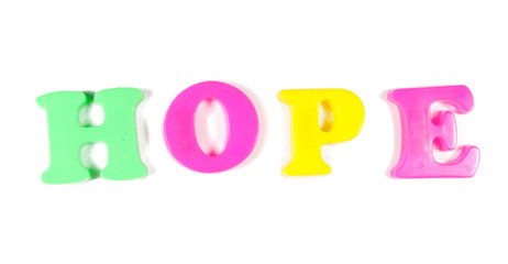 hope written in fridge magnets
